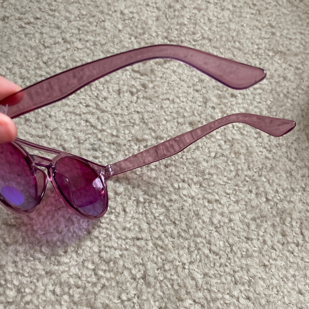 💝Valentine's Day Purple Pink Ombre Sunglasses Translucent Plastic - Picture 5 of 7